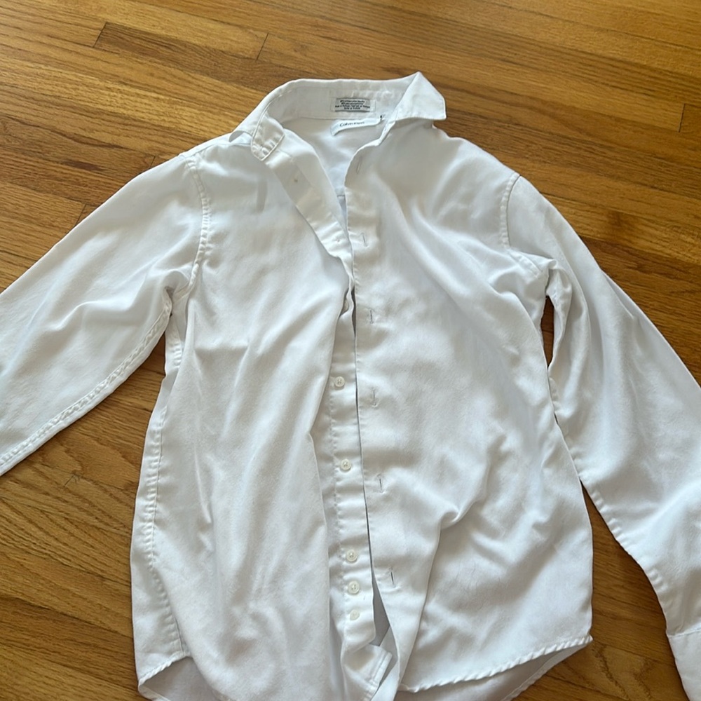 Kids Whitw Calvin Klein Button Up